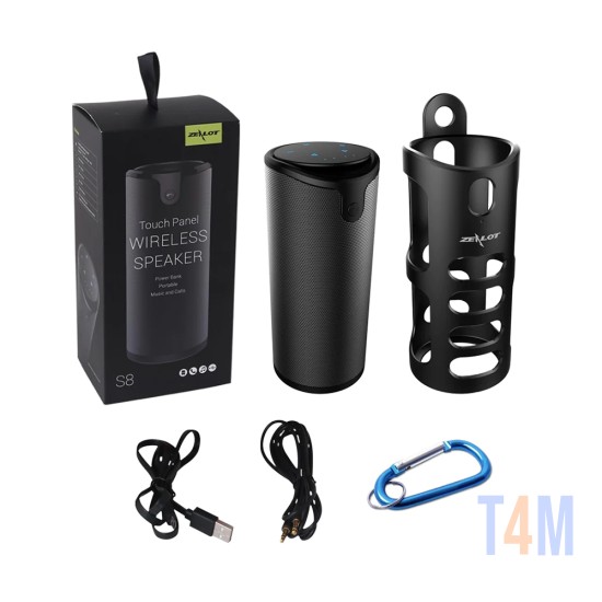 Zealot Portable Wireless Speaker S8 with Silicon Sling Cover 5V Black